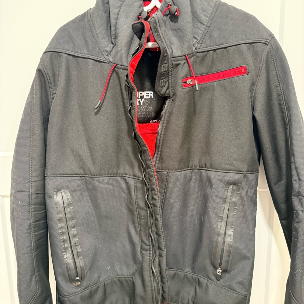 Superdry Men's Charcoal and Crimson Performance Jacket